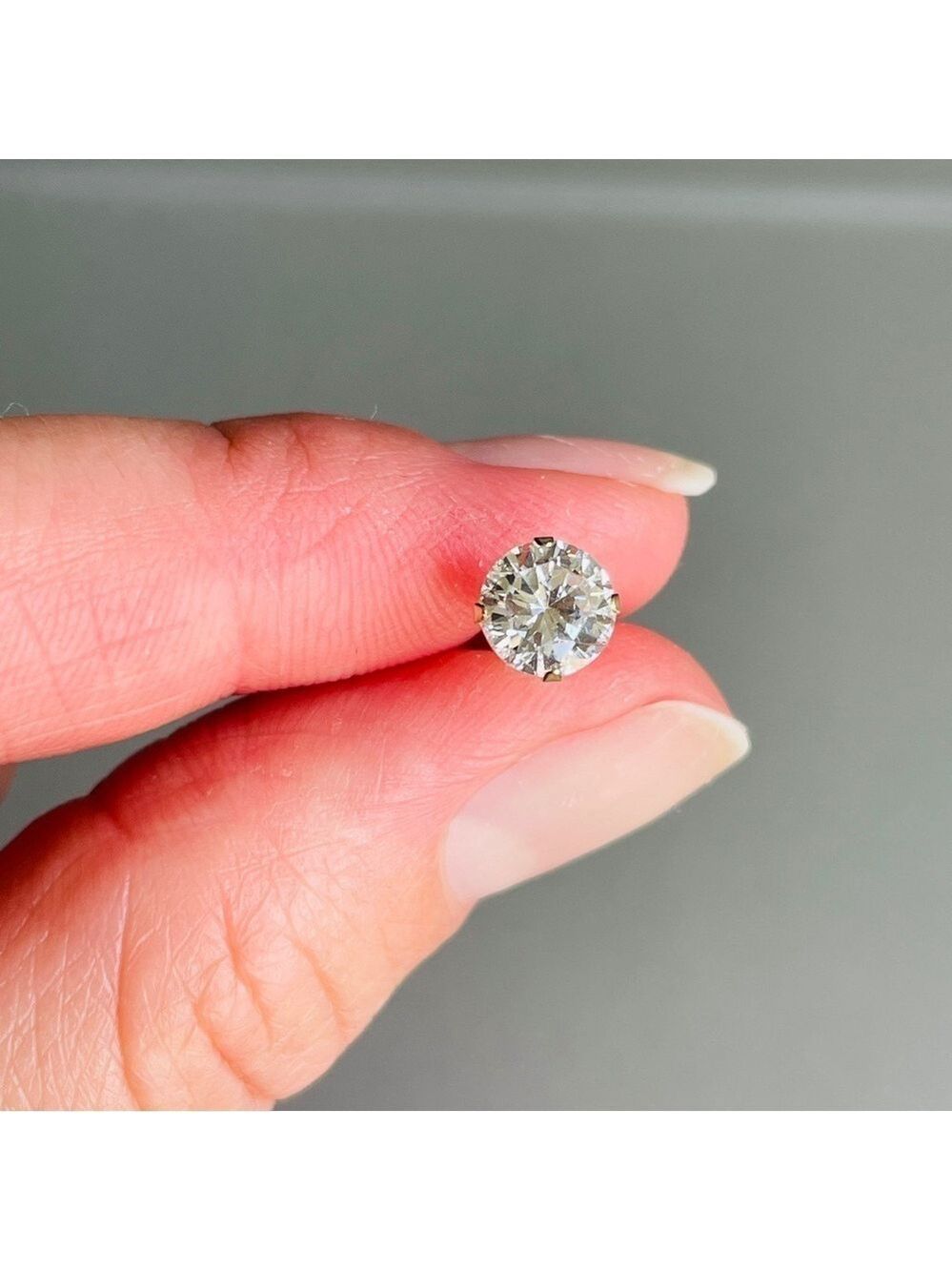 14k Gold Cubic Zirconia 6mm Single Stud Unisex Earring JACMEL MAURITIUS …